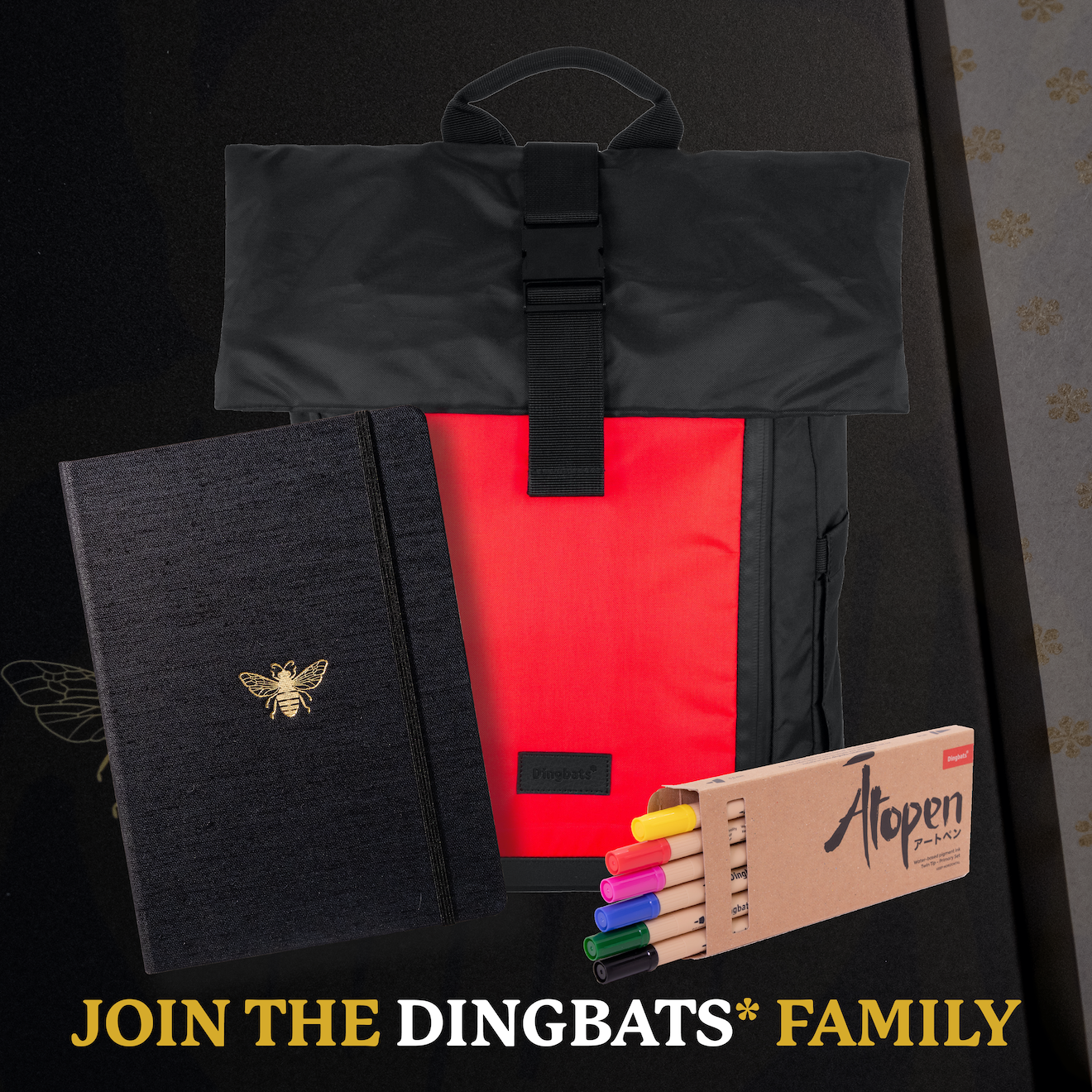 Black & Gold Bee B5 (6.9 x 9.8 in) with Gift Box