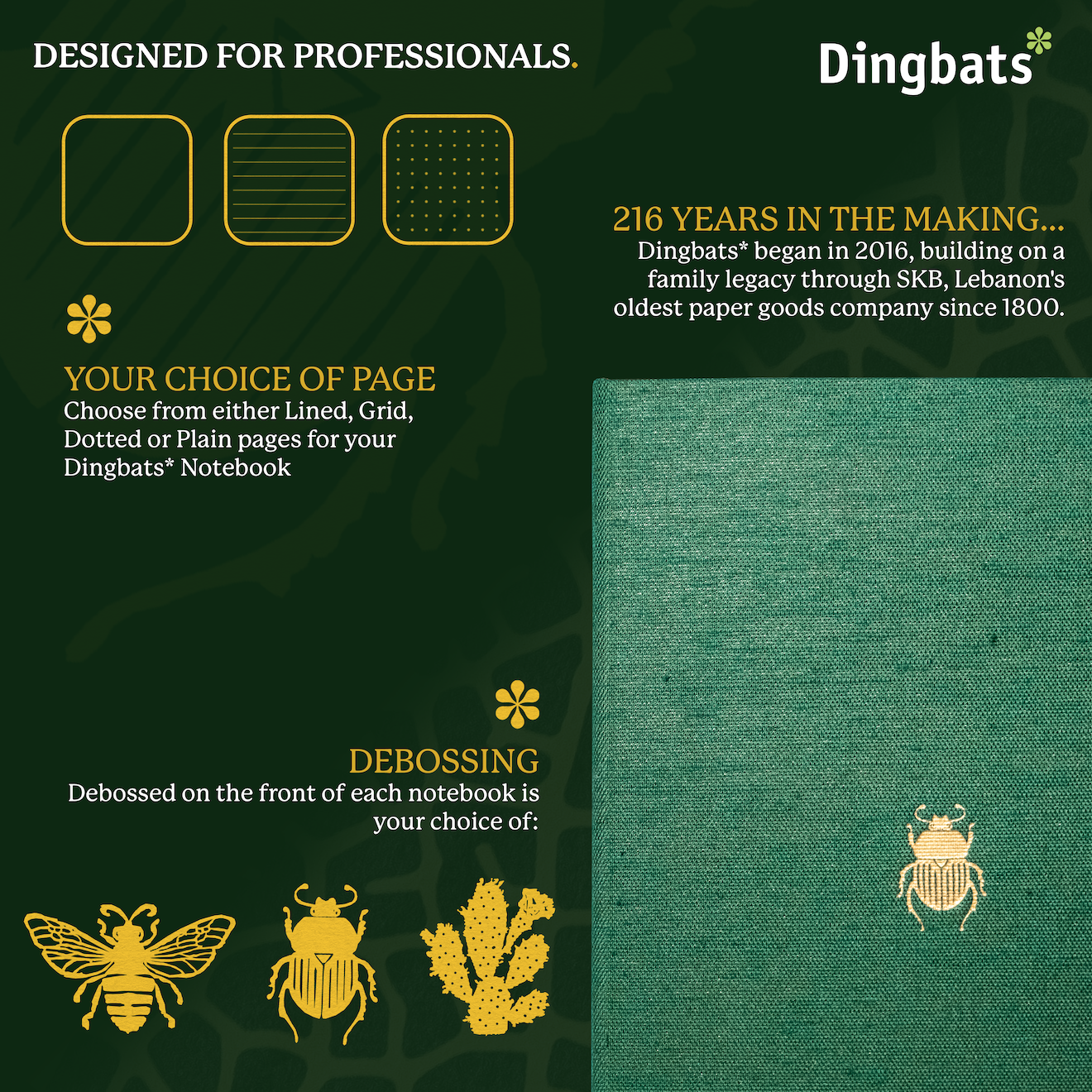 Green & Gold Beetle B5 (6.9 x 9.8 in) with Gift Box