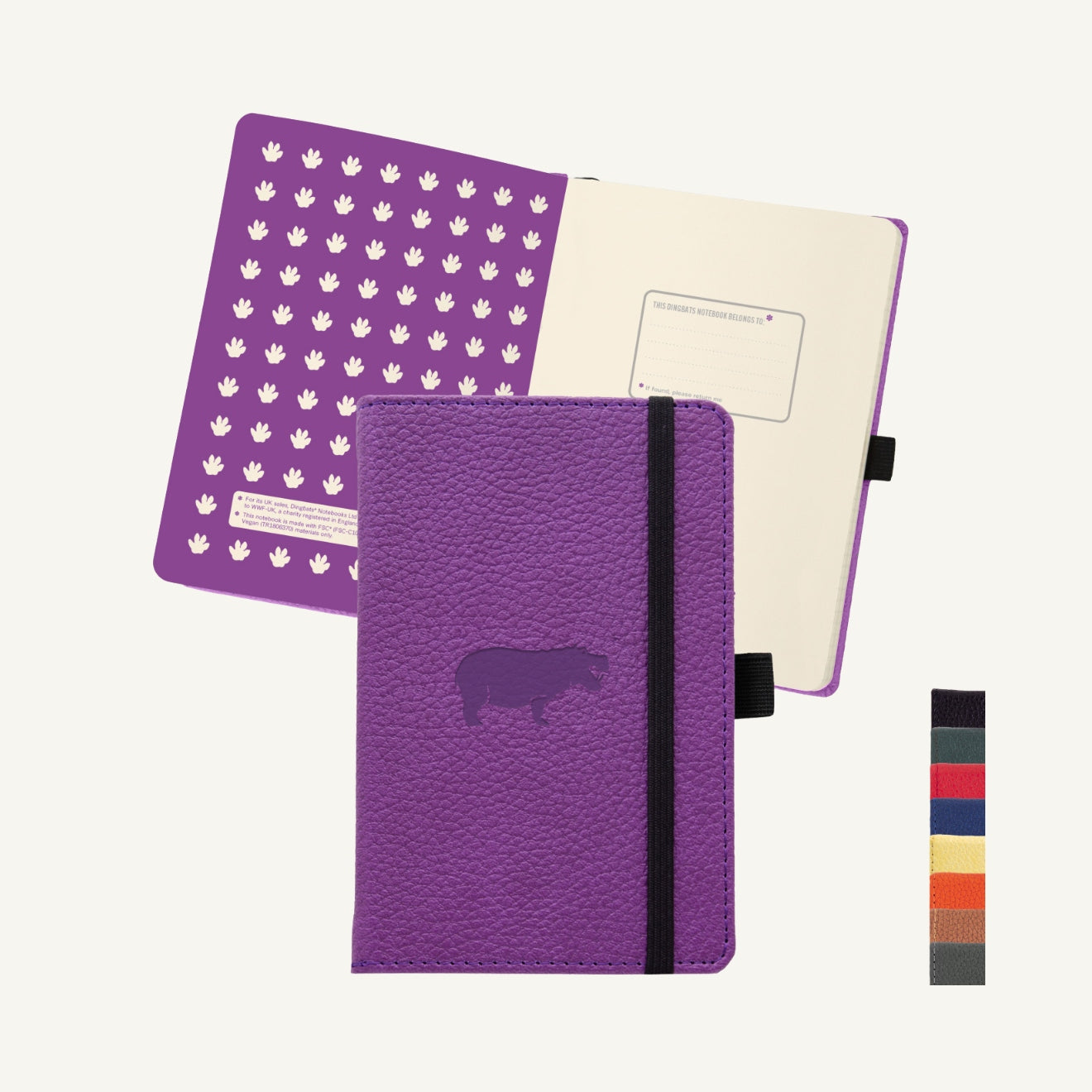 Purple Hippo A6 (3.7 x 5.7 in)