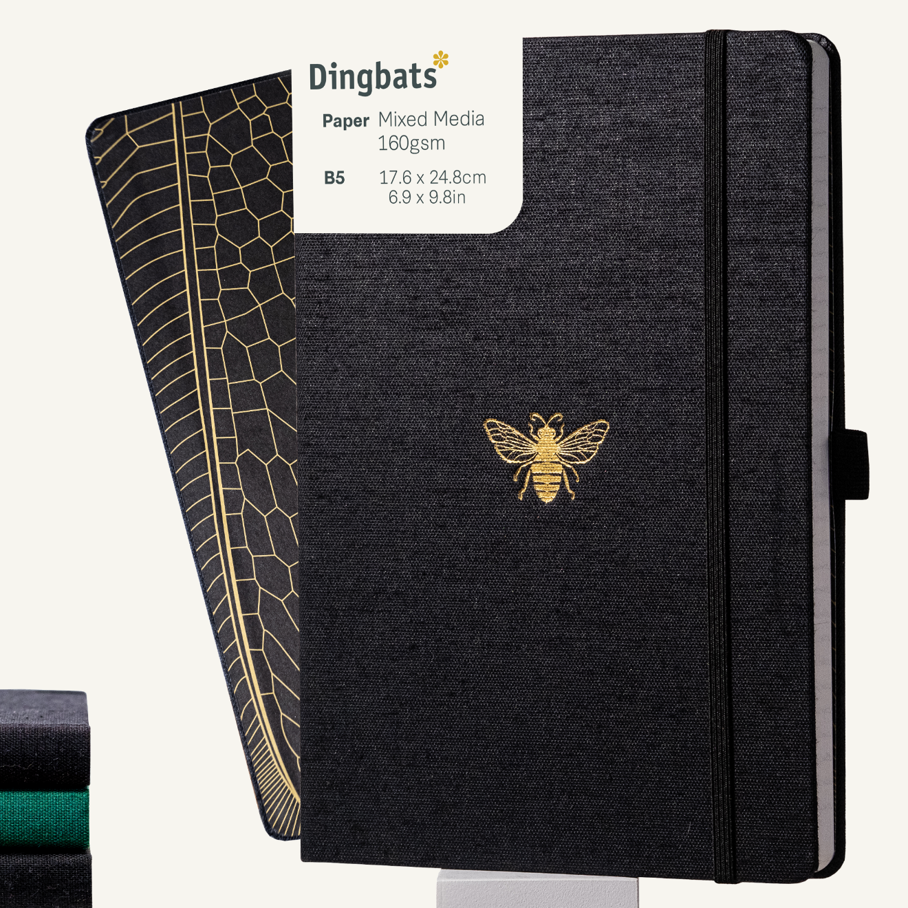 Black & Gold Bee B5 (6.9 x 9.8 in)